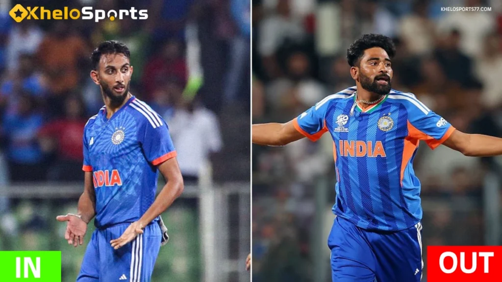 Mohammed Siraj ruled out